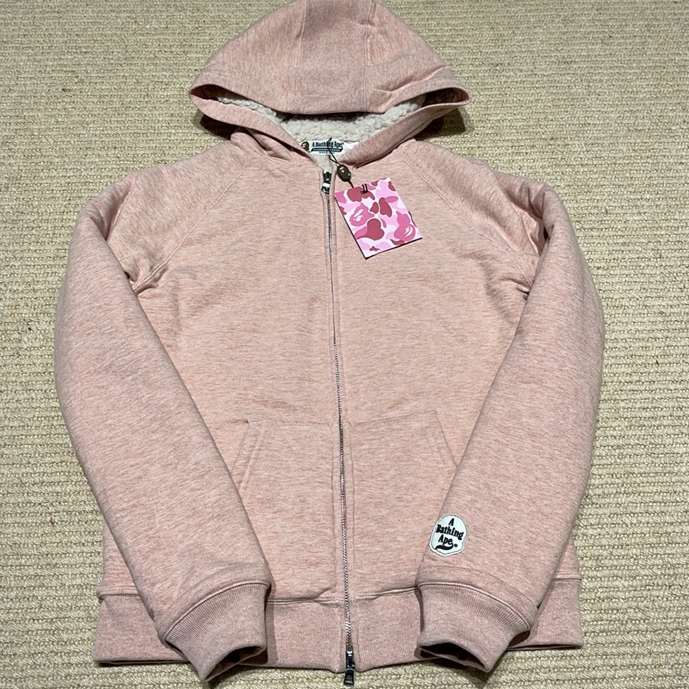 A Bathing Ape NWT  fleece lined zip up hoodie